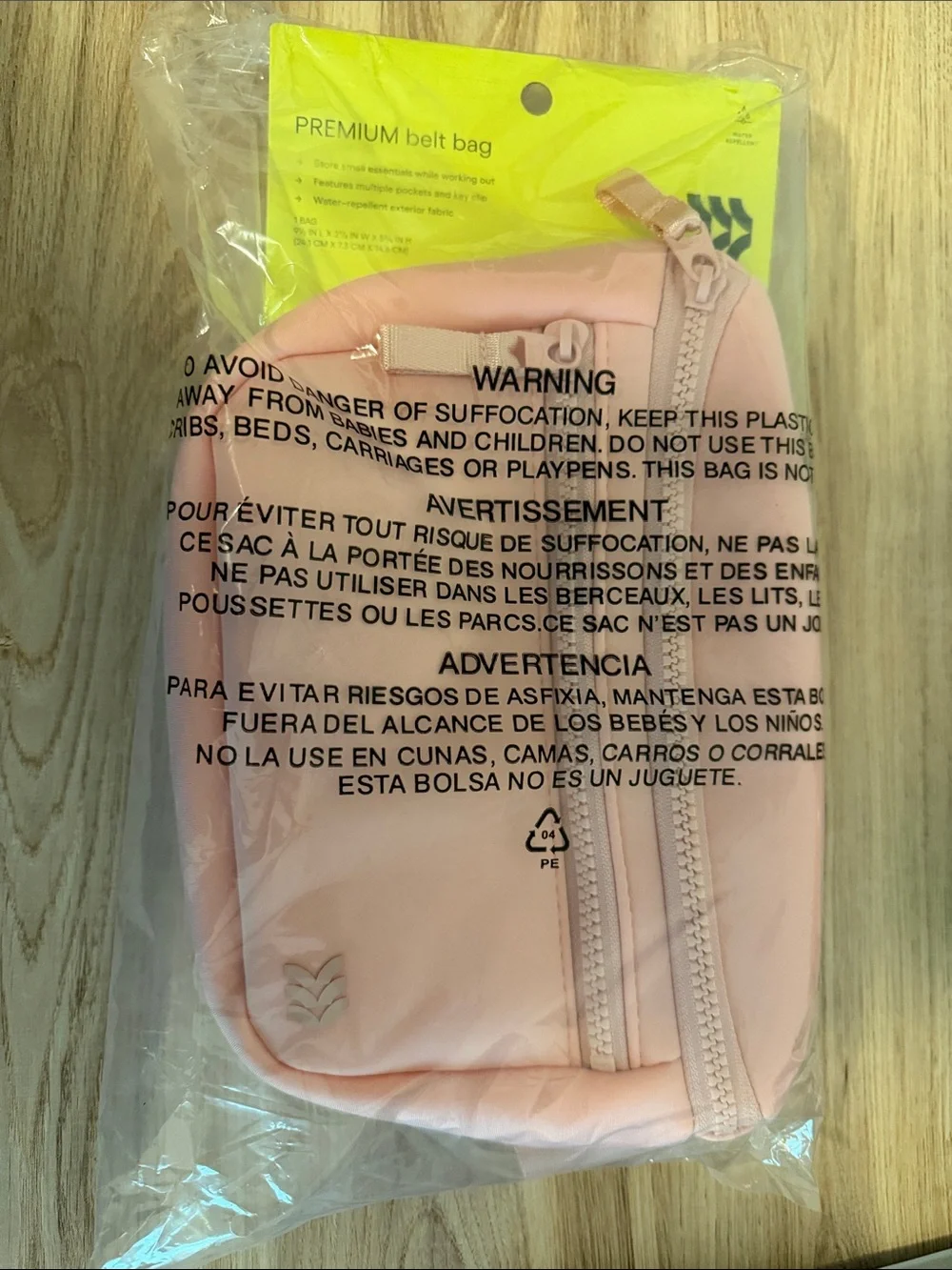 all in motion Premium Blush Belt Bag with Dual Zippers